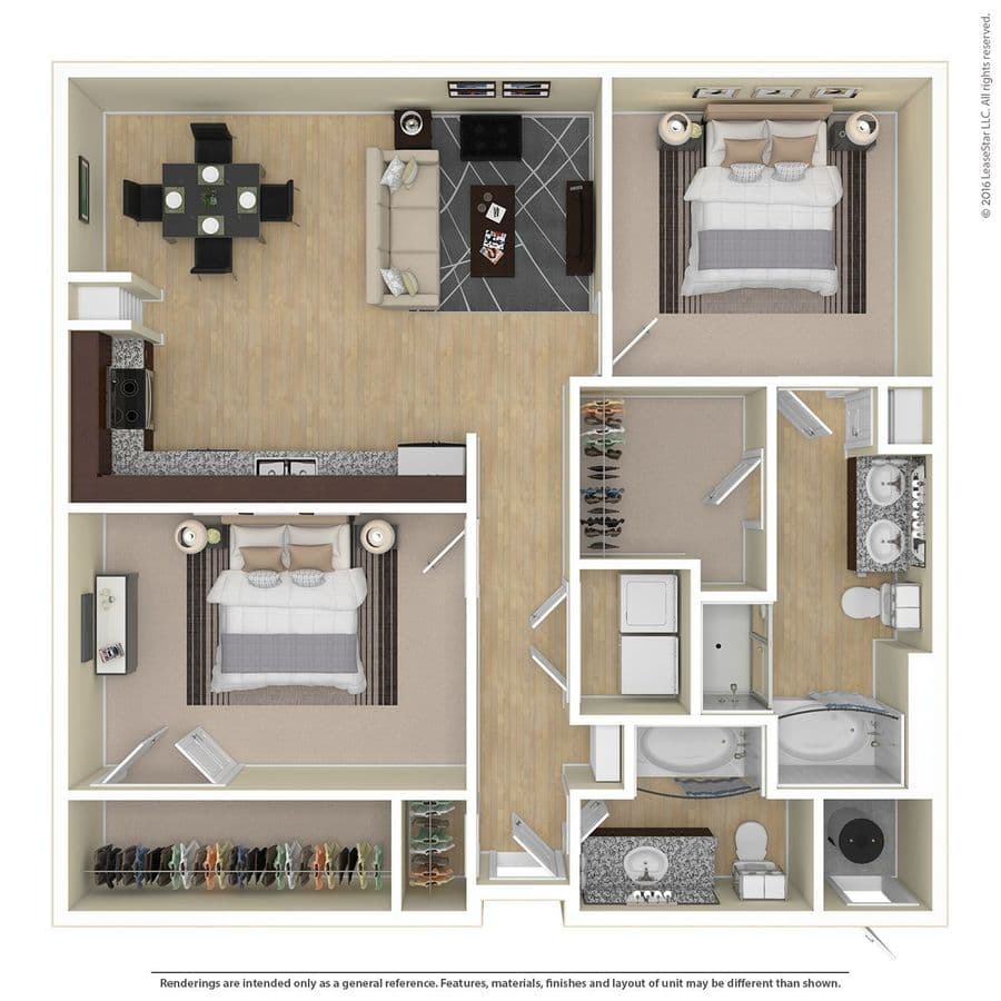 1 Bed • 1 Bath 2056 floor plan