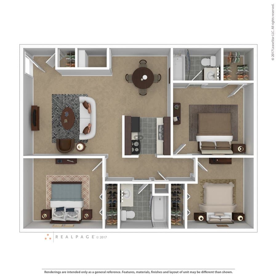 2 Beds • 1 Bath 5201 floor plan