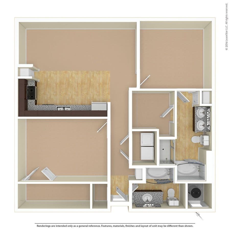 2 Beds • 2 Bath 308 floor plan