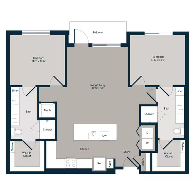 Unit Emory-115 Emory-215 floor plan