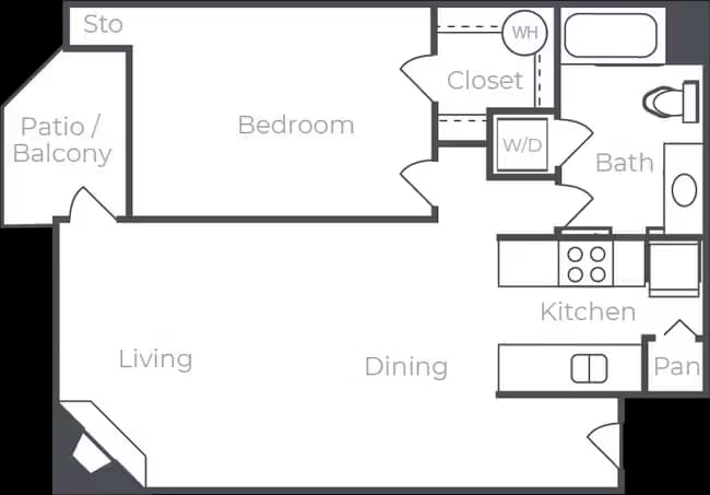 1 Bed • 1 Bath 261 floor plan