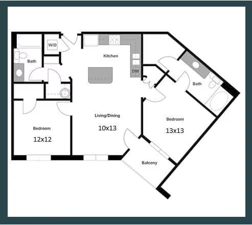 Two Bedroom B3 2217 floor plan