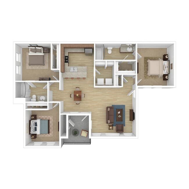 3 Beds • 2 Bath 0623 floor plan