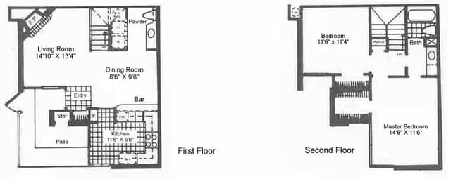 2bdrm 1.5 Bth Garage 18B floor plan