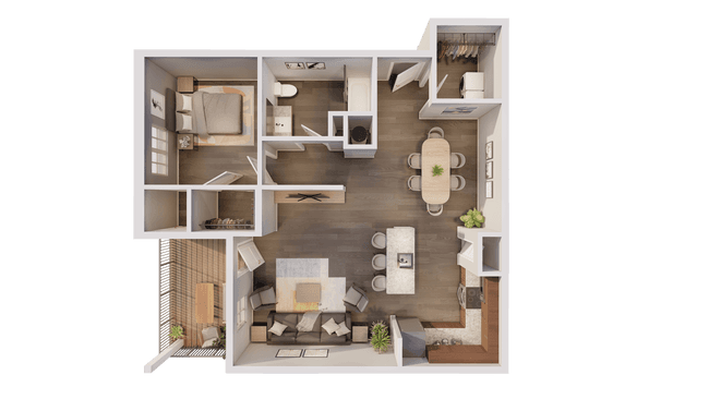 1 Bed • 1 Bath 2302 floor plan