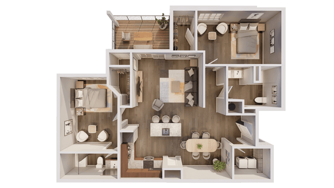 2 Beds • 2 Bath 3206 floor plan