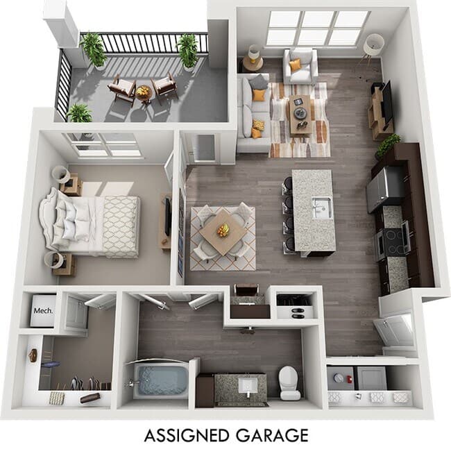 Tyler with Assigned Garage 731 floor plan