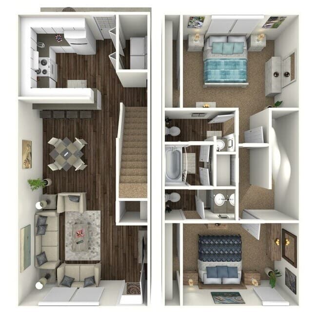 2 Beds • 1 Bath 171 floor plan
