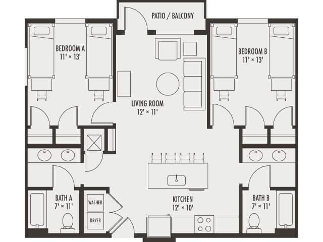 Unit Shared Bedroom Shared Bedroom floor plan