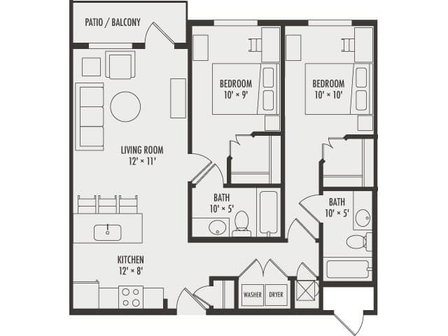 Unit Entire - Two Bedroom Entire - Two Bedroom floor plan