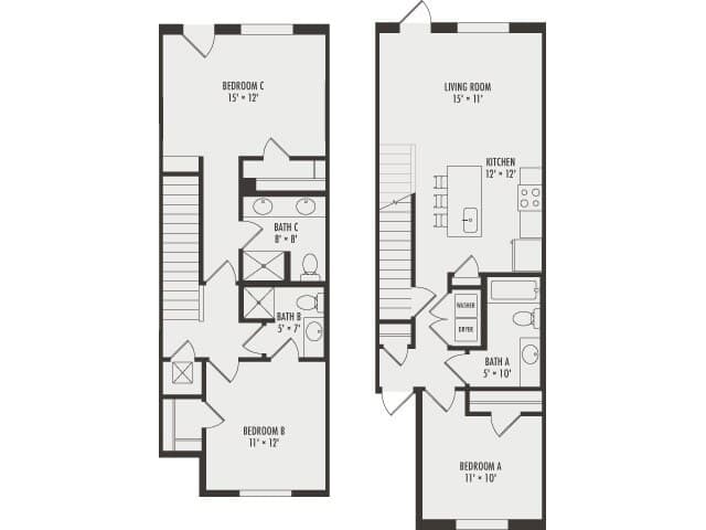 Unit Entire - Three Bedroom Entire - Three Bedroom floor plan