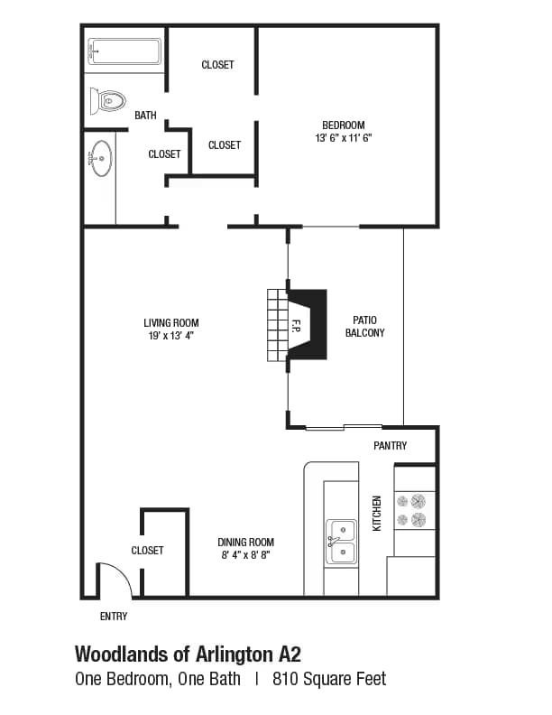 Upgraded- 1 Bedroom 1 Bath 317 floor plan