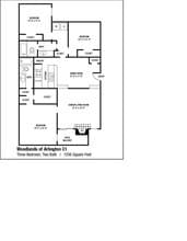 Upgraded- 3 Bedroom 2 Bath 250 floor plan