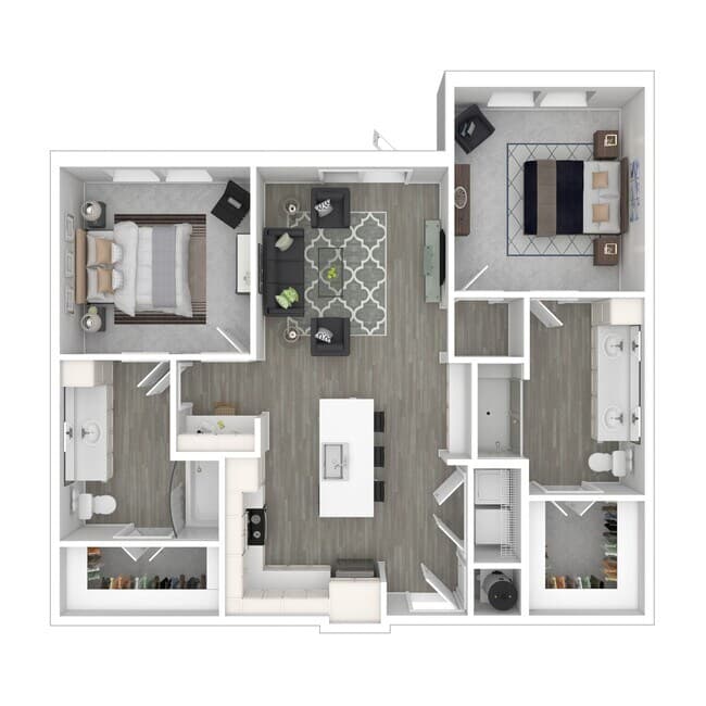 2 Beds • 2 Bath 42109 floor plan