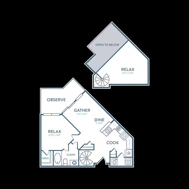 2 Beds • 2 Bath 306 floor plan