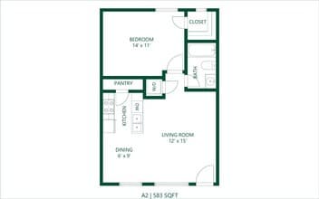 1 bedroom 1 bath 102 floor plan