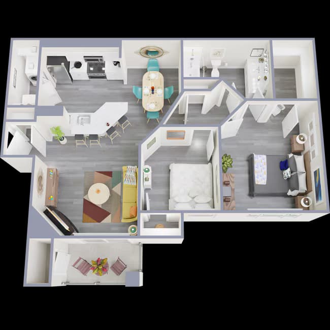 B1 | 2 Bed | 1 Bath | Upgraded 1937 floor plan
