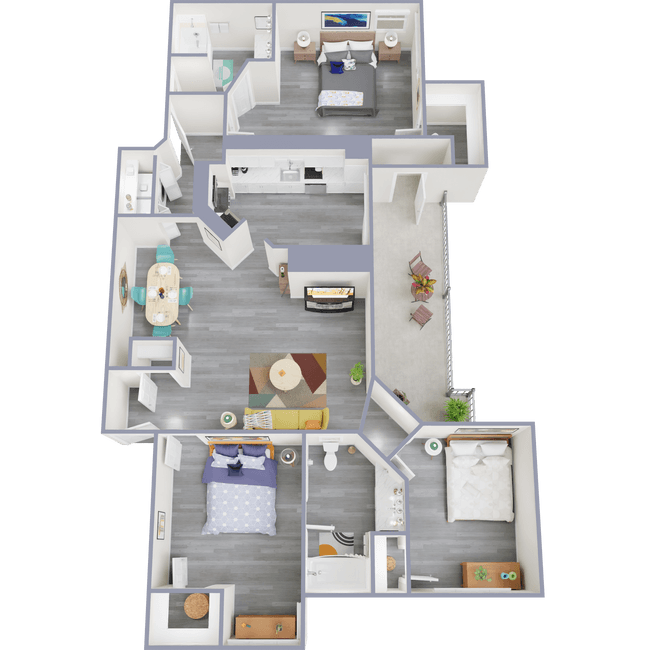 C1 | 3 Bed | 2 Bath | Classic 2038 floor plan