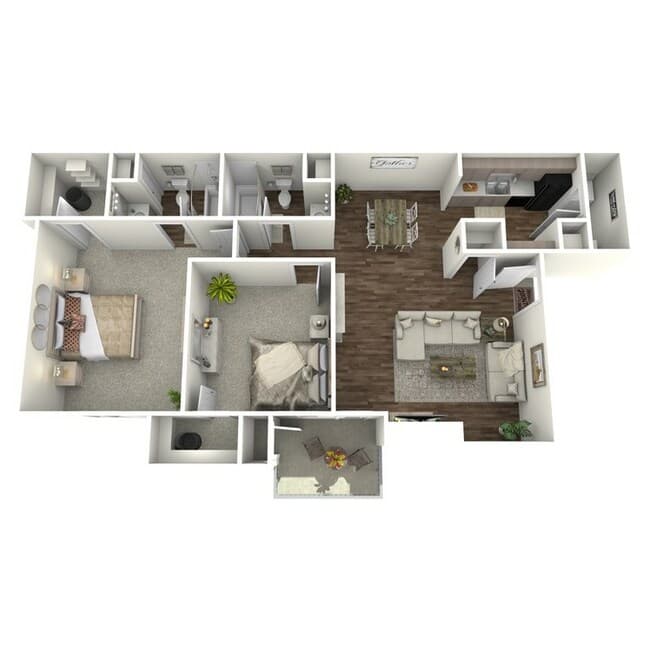 2 Beds • 2 Bath 414 floor plan