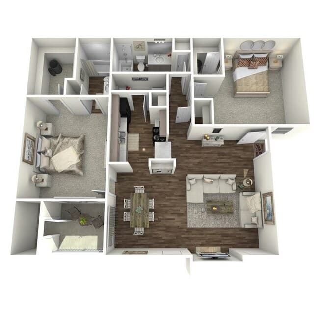 2Bed/2Bath 214 floor plan