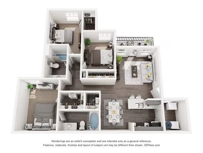 3 Beds • 2 Bath 0804 floor plan