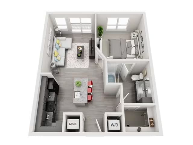 1 Bed • 1 Bath 444 floor plan