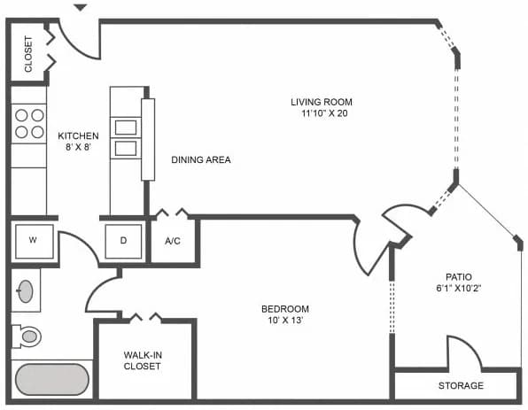 Unit 19-1923 13-1313 floor plan