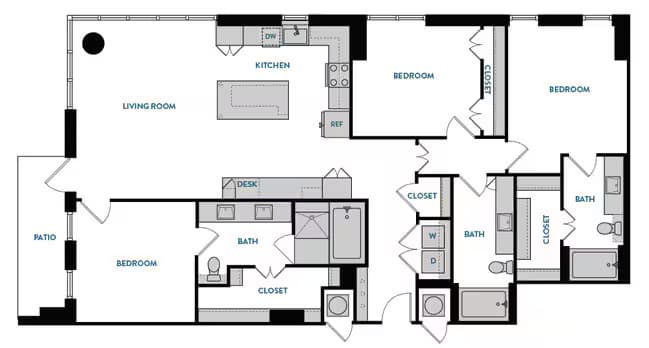 3 Beds • 3 Bath 1502 floor plan