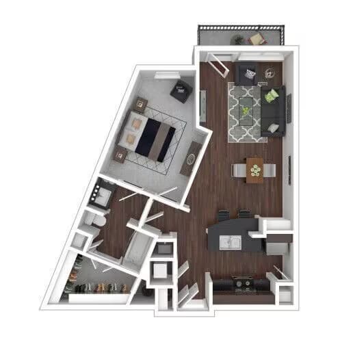 1 Bed • 1 Bath 3304 floor plan
