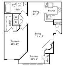 1x1 Marigold 1006 floor plan