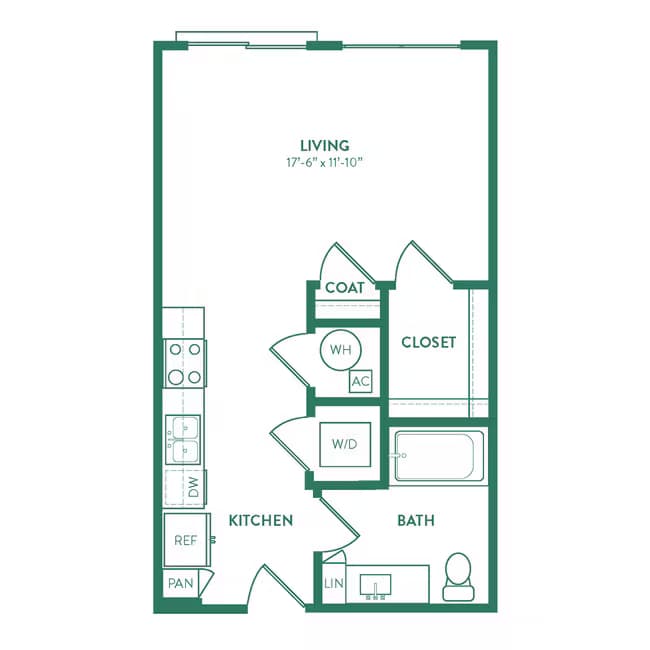 Studio • 1 Bath floor plan