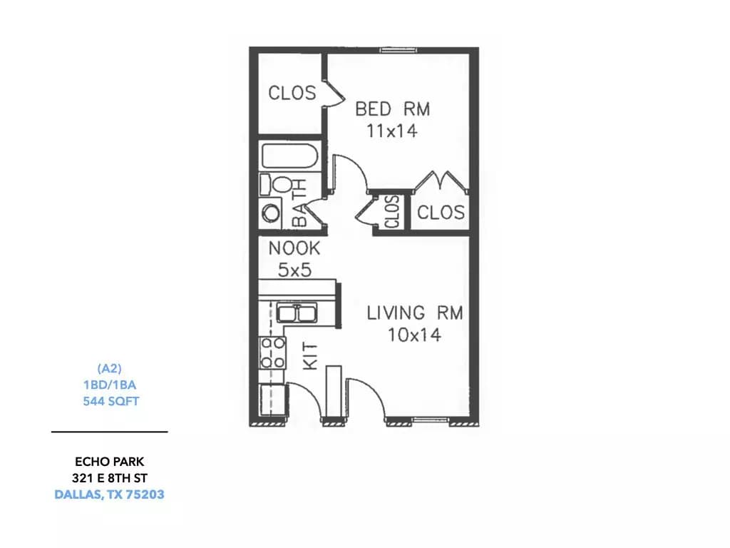 1 Bed • 1 Bath 104 floor plan