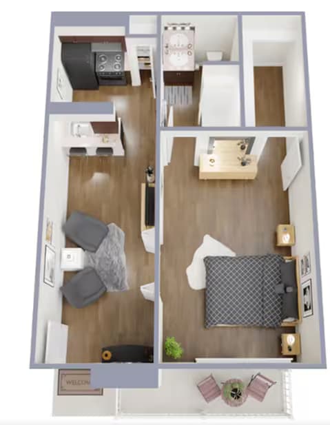 1 Bed • 1 Bath 1-332 floor plan