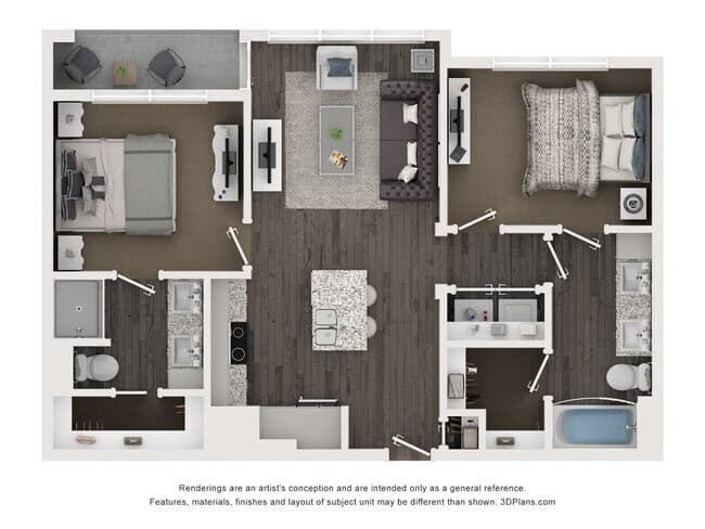 2 Beds • 2 Bath 8305 floor plan