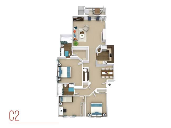 3 Beds • 2 Bath 0335 floor plan