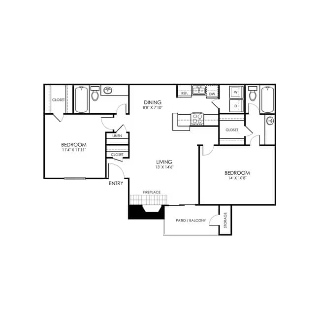 B1 Renovated 105 floor plan