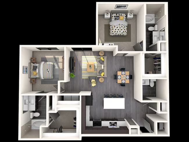2 Beds • 2 Bath 2055 floor plan