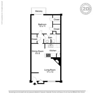 A1P 1x1 floor plan