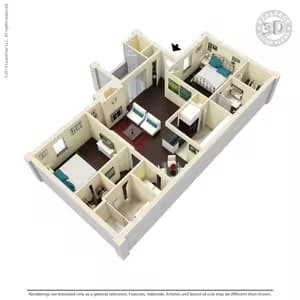 B2 2x2 floor plan