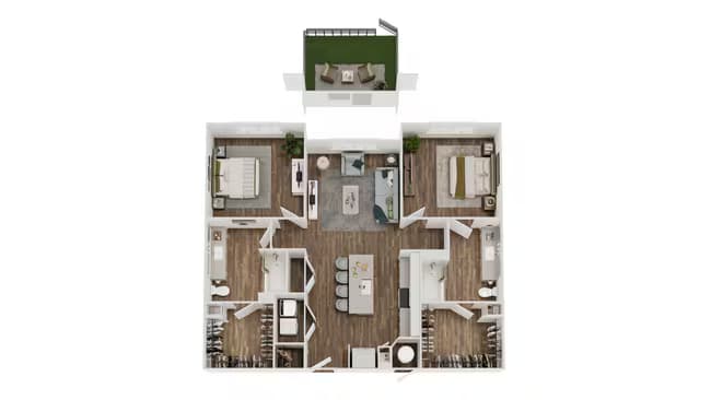 Unit E205 B308 floor plan