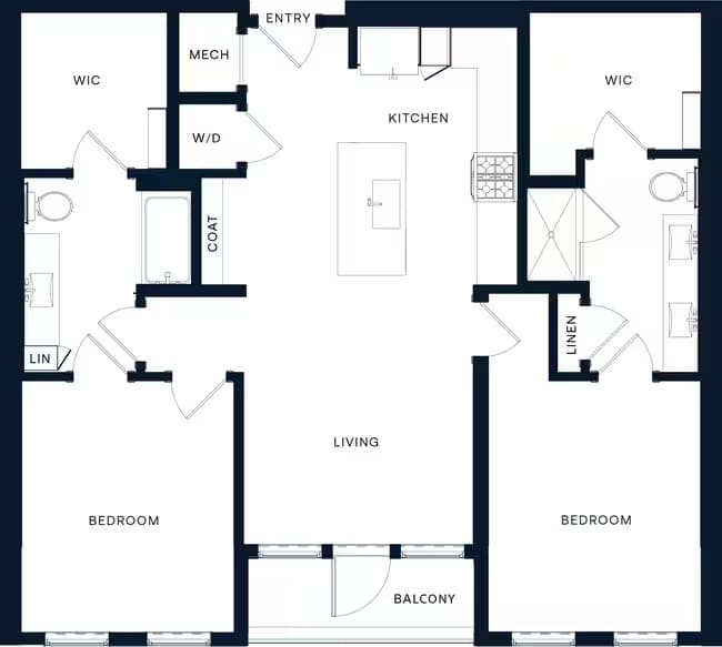 2 Beds • 2 Bath 470 floor plan