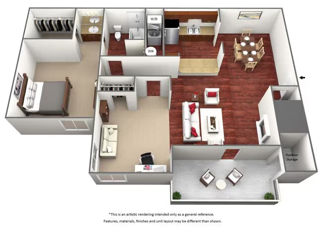 One Bed One Bath + Den - A3 0524 floor plan