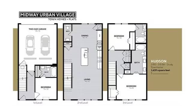 3 Beds • 4 Bath 16103 floor plan