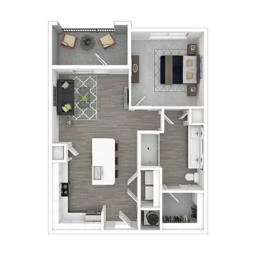 1 Bed • 1 Bath 5115 floor plan