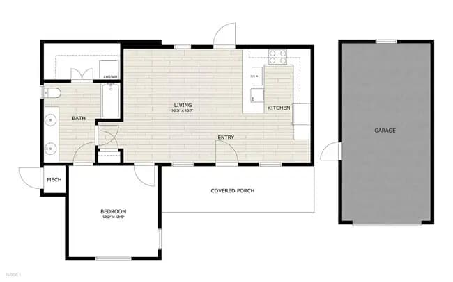 Unit 1043B 1043B floor plan