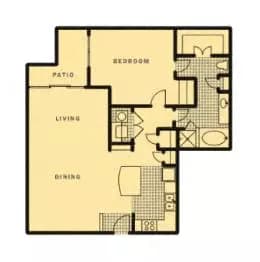 1 Bed • 1 Bath 21318 floor plan