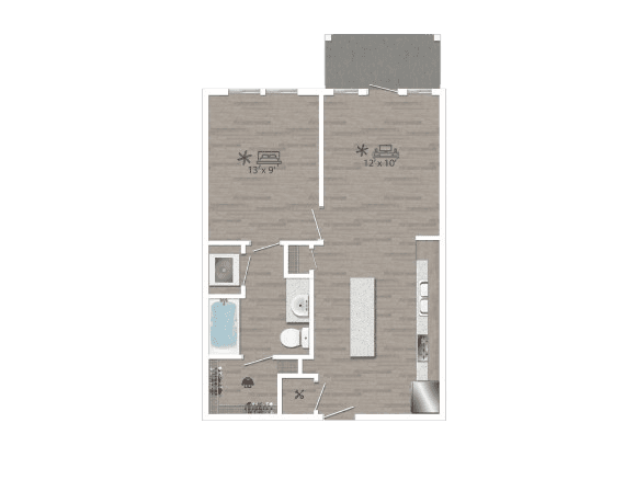 1 Bed • 1 Bath 3027 floor plan