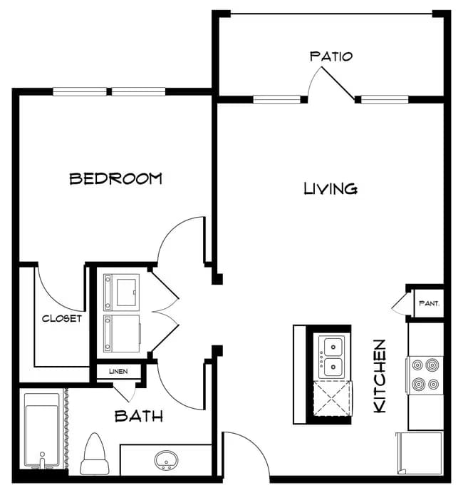 1 Bed • 1 Bath 429 floor plan