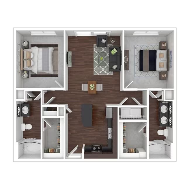 2 Beds • 2 Bath 435S floor plan