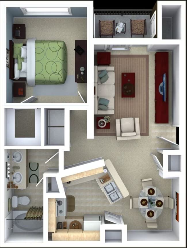 1 Bed • 1 Bath 435 floor plan